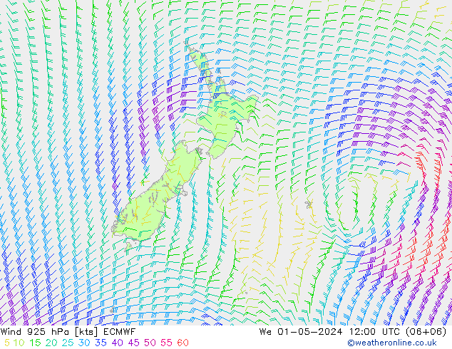 Wind 925 hPa ECMWF We 01.05.2024 12 UTC