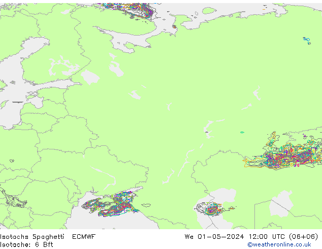 Isotachs Spaghetti ECMWF mer 01.05.2024 12 UTC
