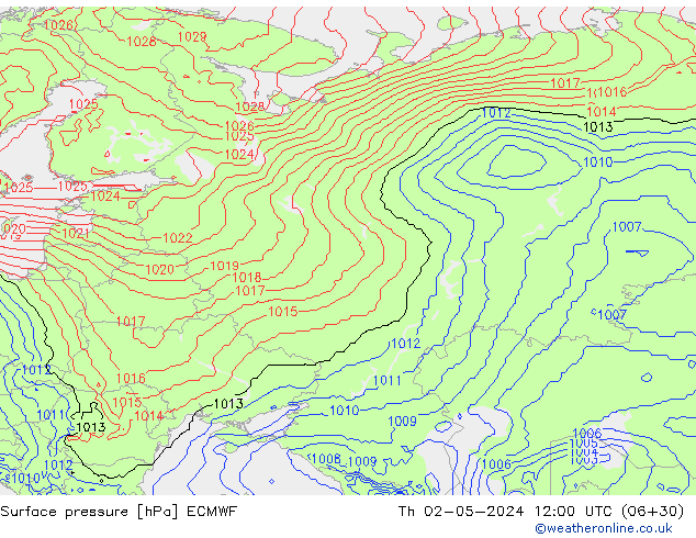 приземное давление ECMWF чт 02.05.2024 12 UTC