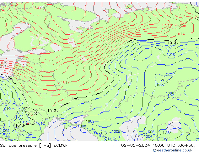 Pressione al suolo ECMWF gio 02.05.2024 18 UTC