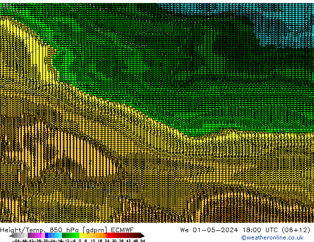 Height/Temp. 850 hPa ECMWF śro. 01.05.2024 18 UTC