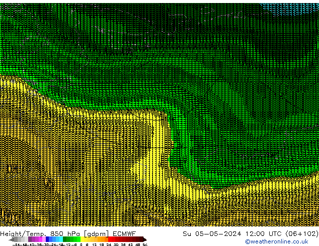 Height/Temp. 850 hPa ECMWF Su 05.05.2024 12 UTC