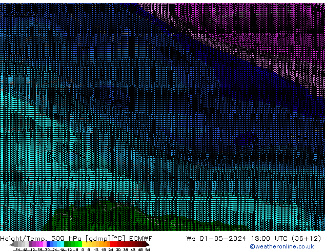 Height/Temp. 500 hPa ECMWF  01.05.2024 18 UTC