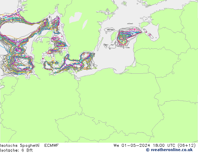 Izotacha Spaghetti ECMWF śro. 01.05.2024 18 UTC