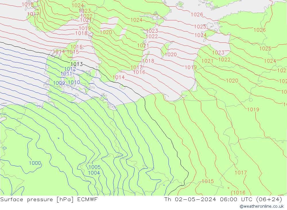 приземное давление ECMWF чт 02.05.2024 06 UTC