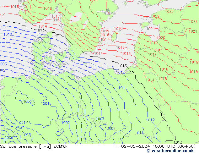 Yer basıncı ECMWF Per 02.05.2024 18 UTC