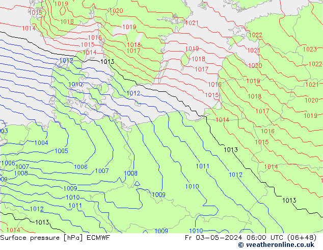 Yer basıncı ECMWF Cu 03.05.2024 06 UTC