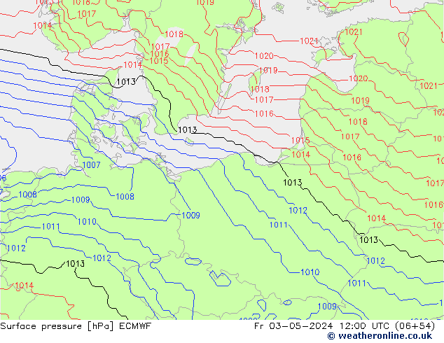 приземное давление ECMWF пт 03.05.2024 12 UTC