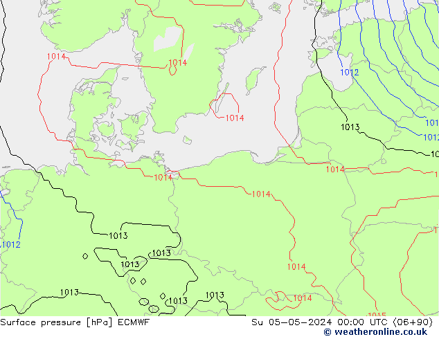 Surface pressure ECMWF Su 05.05.2024 00 UTC