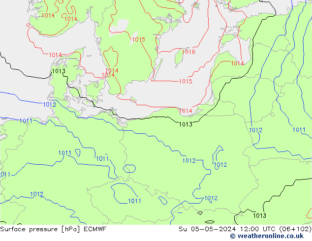 Surface pressure ECMWF Su 05.05.2024 12 UTC