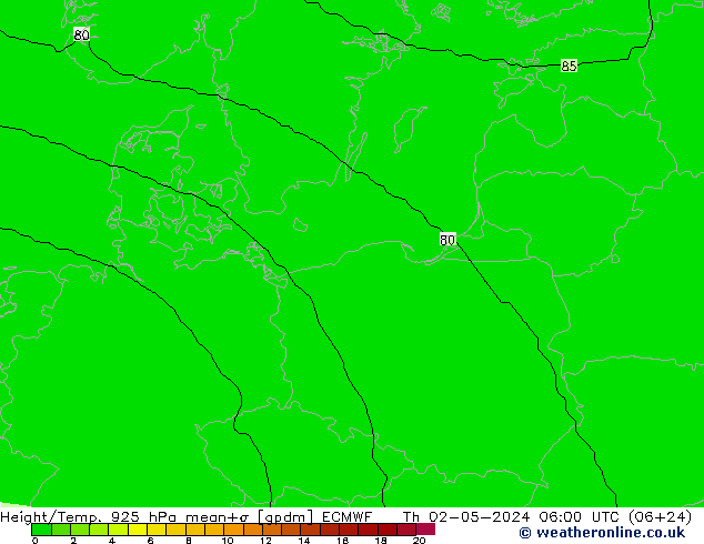 Height/Temp. 925 гПа ECMWF чт 02.05.2024 06 UTC