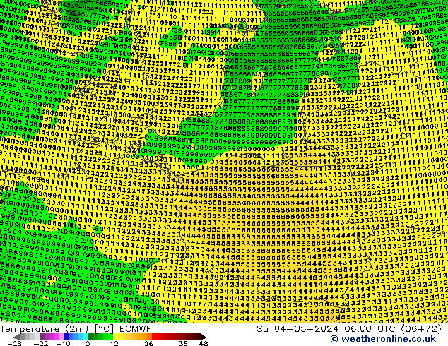 Temperature (2m) ECMWF Sa 04.05.2024 06 UTC