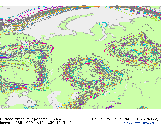 pression de l'air Spaghetti ECMWF sam 04.05.2024 06 UTC
