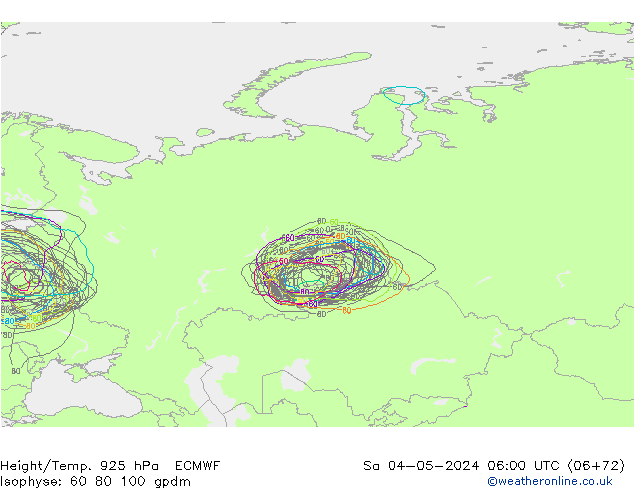 Géop./Temp. 925 hPa ECMWF sam 04.05.2024 06 UTC