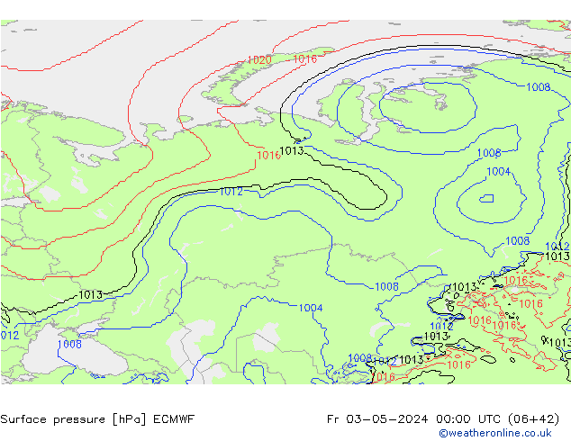 приземное давление ECMWF пт 03.05.2024 00 UTC