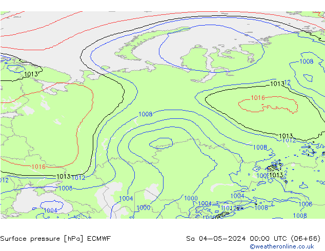 pressão do solo ECMWF Sáb 04.05.2024 00 UTC