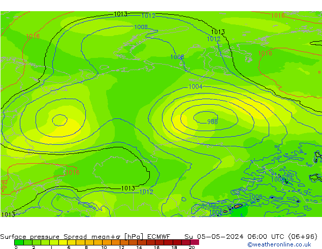 Bodendruck Spread ECMWF So 05.05.2024 06 UTC