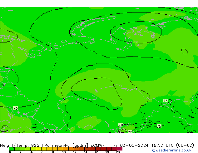 Height/Temp. 925 hPa ECMWF Fr 03.05.2024 18 UTC