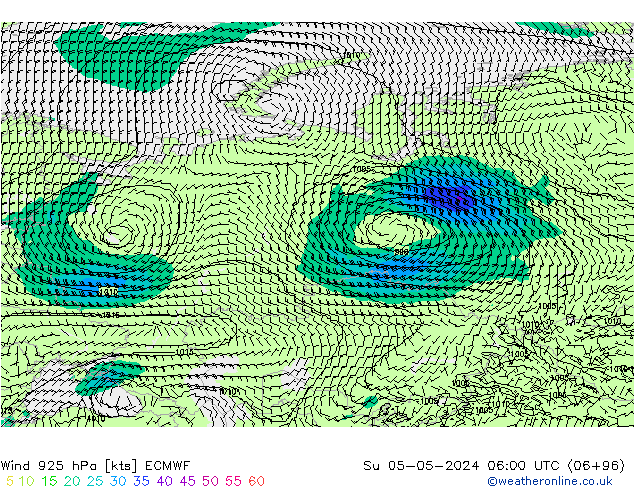 Vent 925 hPa ECMWF dim 05.05.2024 06 UTC