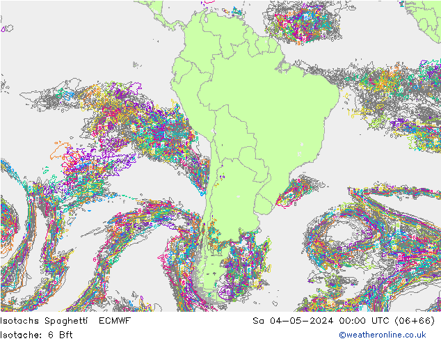 Isotachs Spaghetti ECMWF Sa 04.05.2024 00 UTC