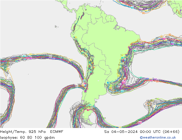 Height/Temp. 925 hPa ECMWF Sa 04.05.2024 00 UTC