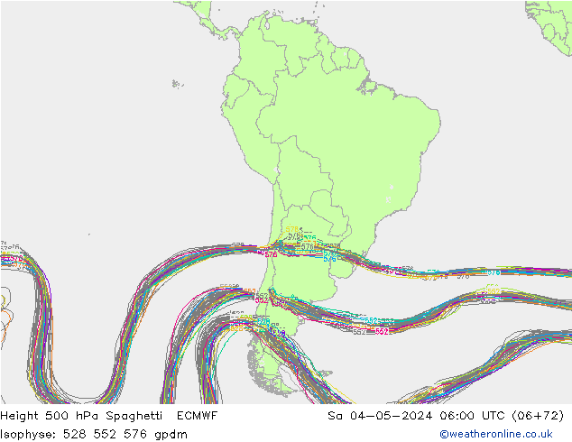 Géop. 500 hPa Spaghetti ECMWF sam 04.05.2024 06 UTC