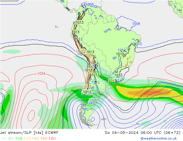 Courant-jet ECMWF sam 04.05.2024 06 UTC