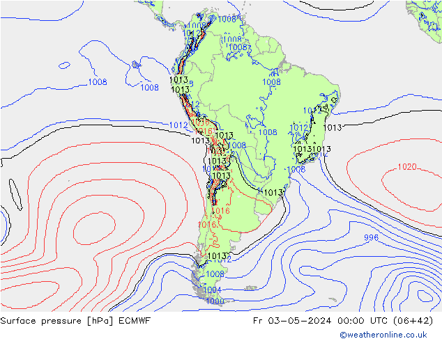 приземное давление ECMWF пт 03.05.2024 00 UTC