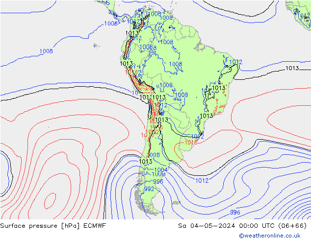 Surface pressure ECMWF Sa 04.05.2024 00 UTC