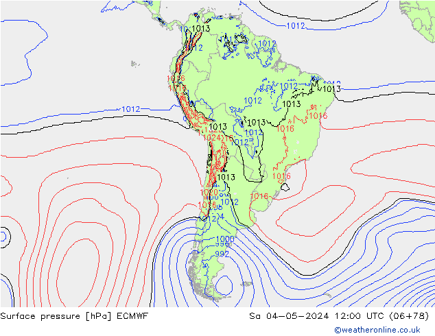 ciśnienie ECMWF so. 04.05.2024 12 UTC