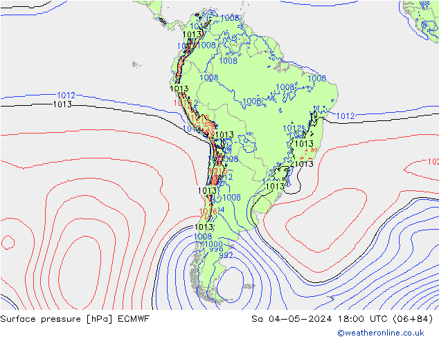 pressão do solo ECMWF Sáb 04.05.2024 18 UTC