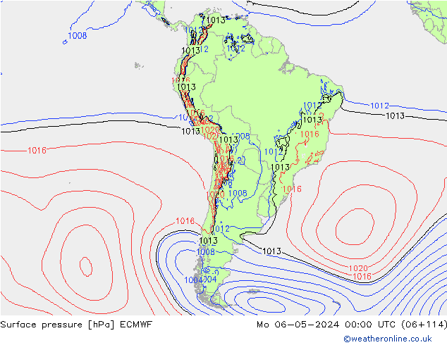 Bodendruck ECMWF Mo 06.05.2024 00 UTC