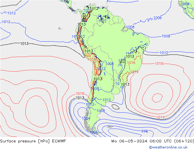 Yer basıncı ECMWF Pzt 06.05.2024 06 UTC