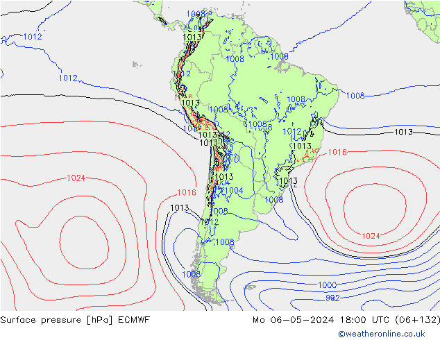 Surface pressure ECMWF Mo 06.05.2024 18 UTC