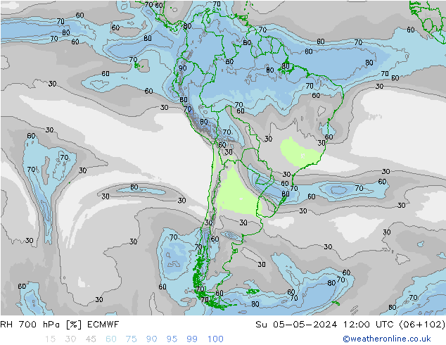 RH 700 hPa ECMWF  05.05.2024 12 UTC