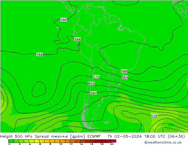 Géop. 500 hPa Spread ECMWF jeu 02.05.2024 18 UTC