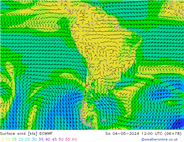 Wind 10 m ECMWF za 04.05.2024 12 UTC