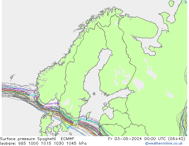 pression de l'air Spaghetti ECMWF ven 03.05.2024 00 UTC