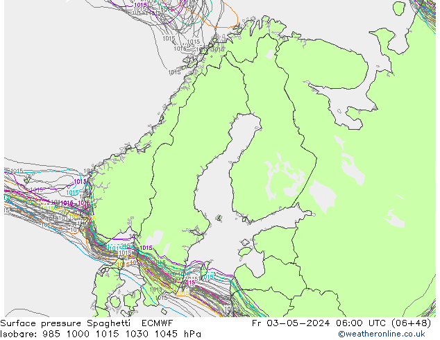 pression de l'air Spaghetti ECMWF ven 03.05.2024 06 UTC