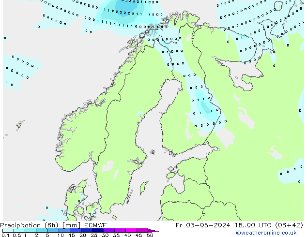 Précipitation (6h) ECMWF ven 03.05.2024 00 UTC