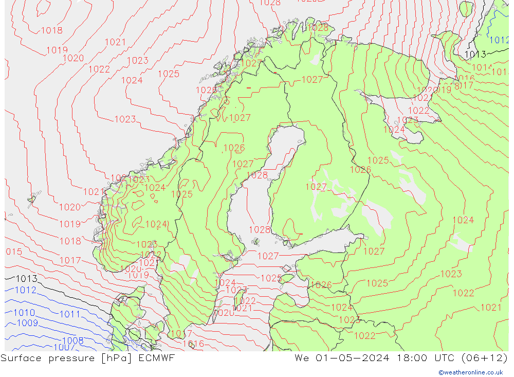 Bodendruck ECMWF Mi 01.05.2024 18 UTC