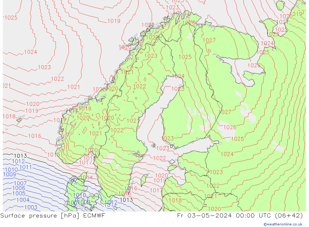 pression de l'air ECMWF ven 03.05.2024 00 UTC