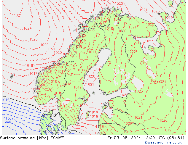 Bodendruck ECMWF Fr 03.05.2024 12 UTC