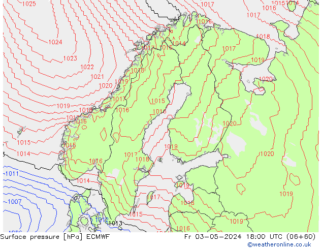 приземное давление ECMWF пт 03.05.2024 18 UTC