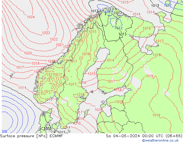 Surface pressure ECMWF Sa 04.05.2024 00 UTC