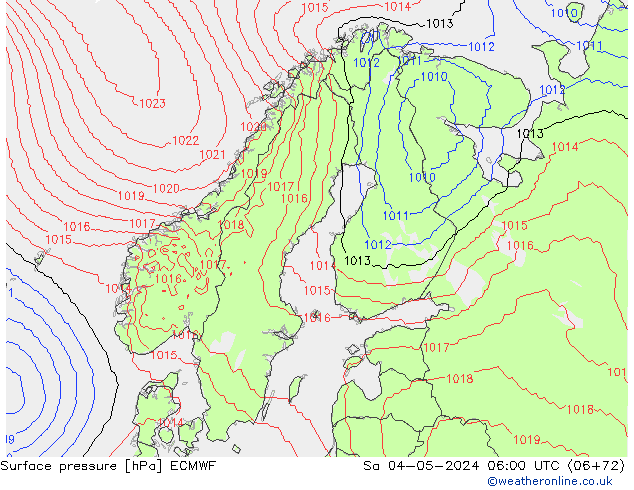 Bodendruck ECMWF Sa 04.05.2024 06 UTC