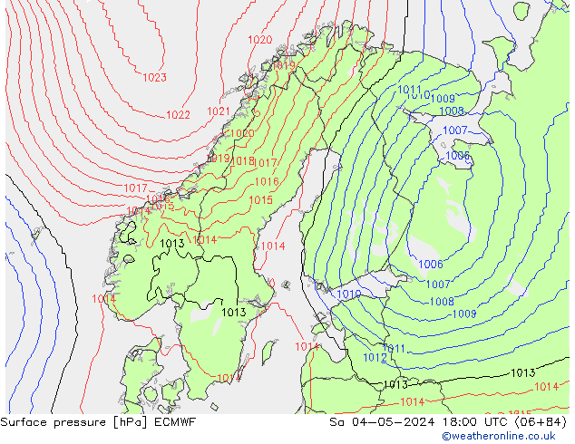 pressão do solo ECMWF Sáb 04.05.2024 18 UTC