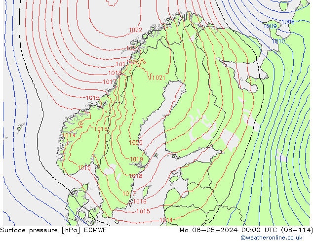 Atmosférický tlak ECMWF Po 06.05.2024 00 UTC