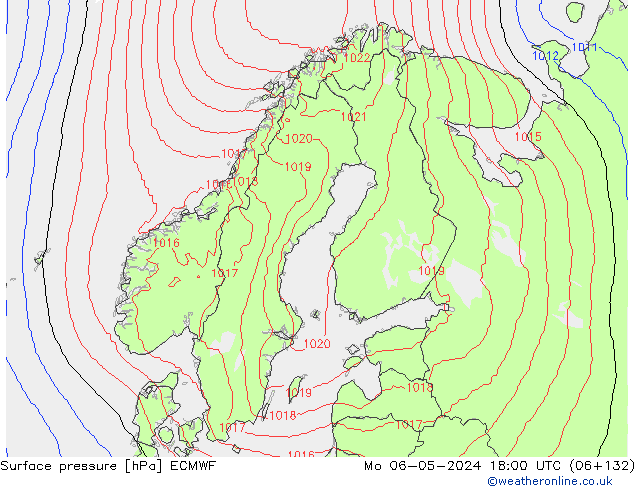 Luchtdruk (Grond) ECMWF ma 06.05.2024 18 UTC