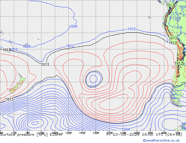 Presión superficial ECMWF vie 03.05.2024 06 UTC